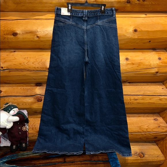 Free People NWT Kellee High Rise Palazzo Jeans Size 28 & 29 in Blue Night - Picture 11 of 13